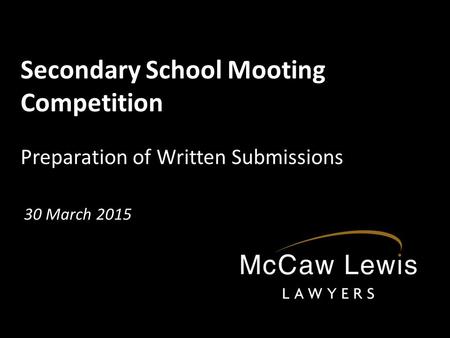 Secondary School Mooting Competition