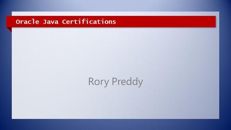 Oracle Java Certifications