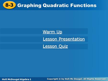 Graphing Quadratic Functions