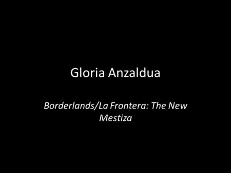 Borderlands/La Frontera: The New Mestiza