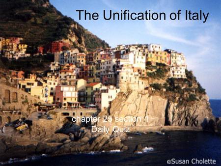 The Unification of Italy