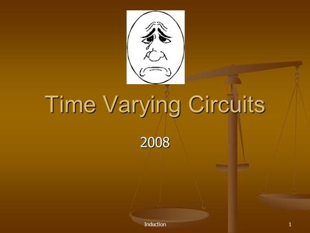 Induction1 Time Varying Circuits 2008 Induction2 A look into the future We have one more week after today (+ one day) We have one more week after today.