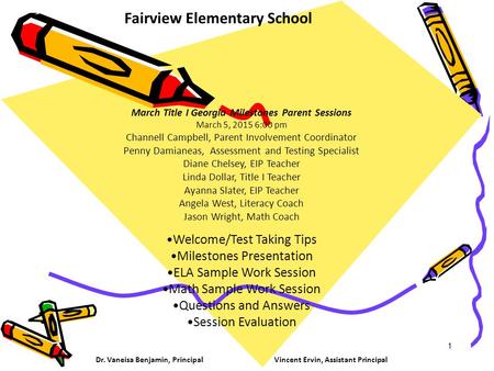 Welcome/Test Taking Tips Milestones Presentation