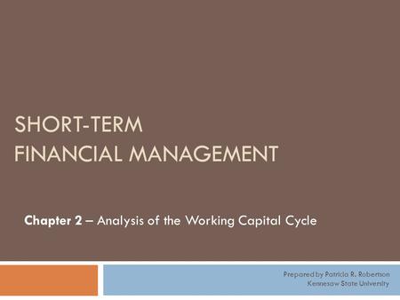 Short-Term Financial Management