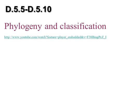 Phylogeny and classification