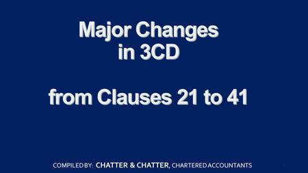 1 COMPILED BY: CHATTER & CHATTER, CHARTERED ACCOUNTANTS.