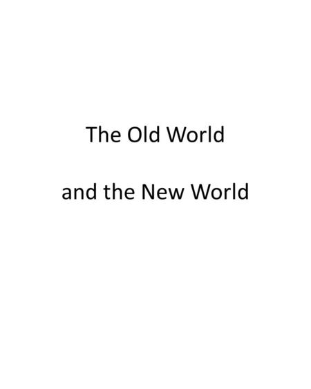 The Old World and the New World. Alice Kroeger's Guide to Reference Books.