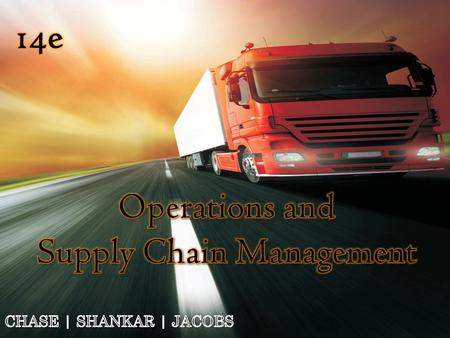 Operations and Supply Chain Management