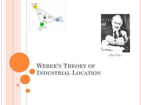 W EBER ’ S T HEORY OF I NDUSTRIAL L OCATION. A LFRED W EBER Alfred Weber was a German economist and sociologist. Born on 1868 in Erfurt and raised in.