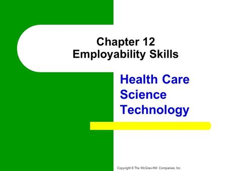 Chapter 12 Employability Skills