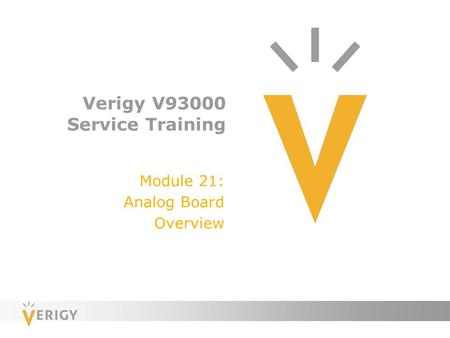 Verigy V93000 Service Training