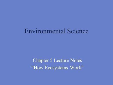 Environmental Science