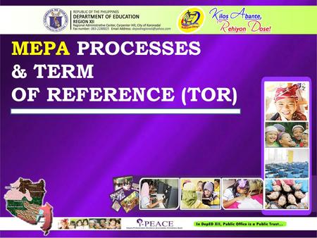 MEPA PROCESSES & TERM OF REFERENCE (TOR).