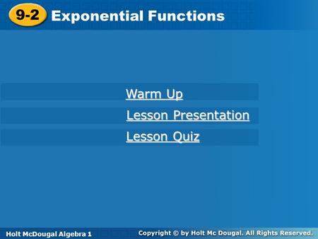 Exponential Functions