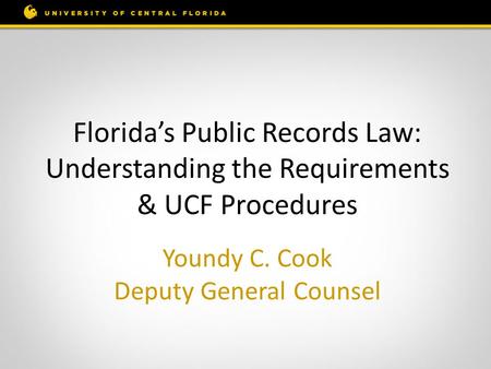 Youndy C. Cook Deputy General Counsel