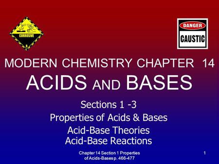 MODERN CHEMISTRY CHAPTER 14 ACIDS AND BASES