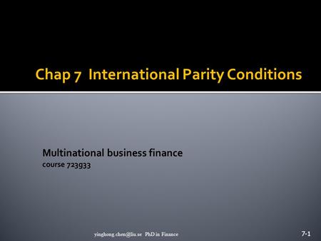 Multinational business finance course 723g33