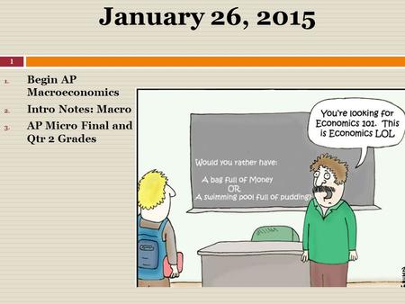 January 26, 2015 Begin AP Macroeconomics Intro Notes: Macro