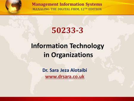 Information Technology in Organizations