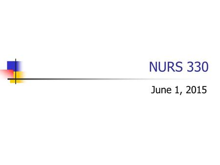 NURS 330 June 1, 2015.