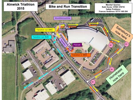 Bike and Run Transition Sainsbury’s now here Homebase now here Transition out -BIKE Transition in -BIKE Transition out -RUN Mount/dismount line Transition.