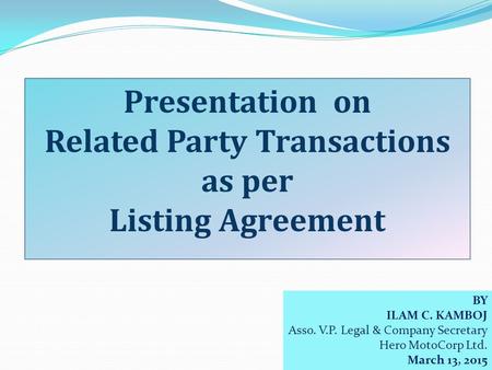 Related Party Transactions as per