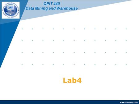 Www.company.com Lab4 CPIT 440 Data Mining and Warehouse.