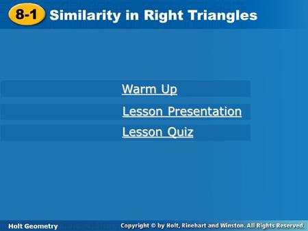 Similarity in Right Triangles