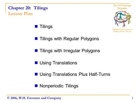 Chapter 20: Tilings Lesson Plan