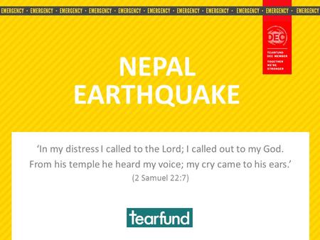 EMERGENCY EMERGENCY EMERGENCY EMERGENCY EMERGENCY EMERGENCY EMERGENCY EMERGENCY EMERGENCY EMERGENCY EMERGENCY ‘In my distress I called to the Lord; I called.