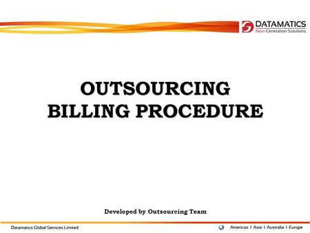 OUTSOURCING BILLING PROCEDURE