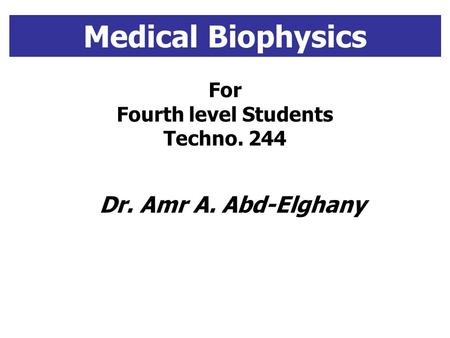 For Fourth level Students Techno. 244