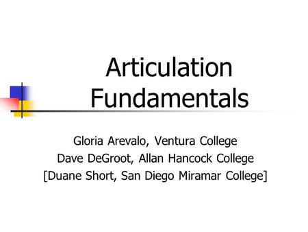 Articulation Fundamentals