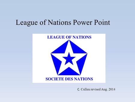 League of Nations Power Point