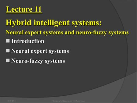 Computer Intelligence and Soft Computing