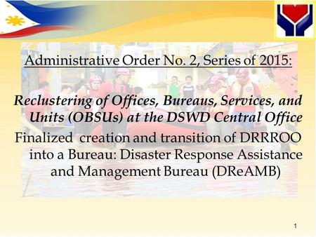 Administrative Order No. 2, Series of 2015: