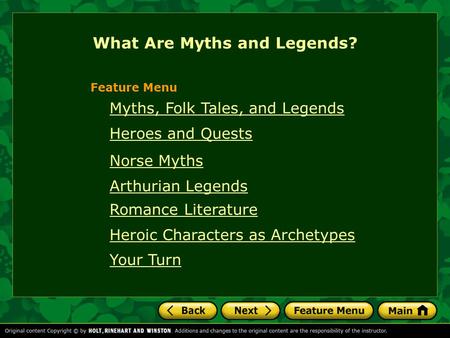 What Are Myths and Legends?