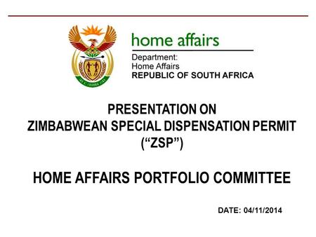 HOME AFFAIRS PORTFOLIO COMMITTEE