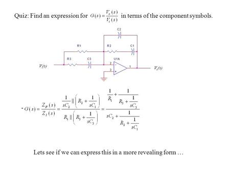 Quiz: Find an expression for in terms of the component symbols.