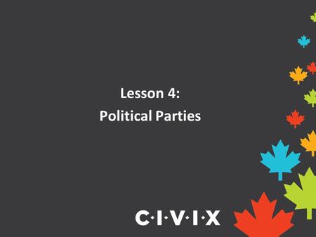 Lesson 4: Political Parties. What is a political ideology? A political ideology is a set of shared ideas or beliefs about how politics and government.