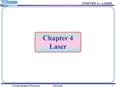 Fundamentals of Photonics