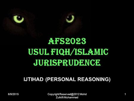 AFS2023 USUL FIQH/ISLAMIC JURISPRUDENCE