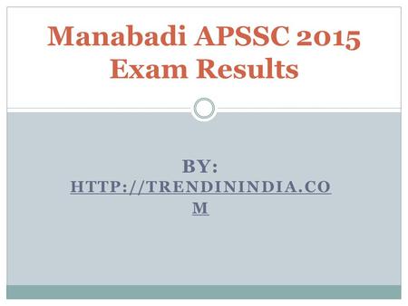 BY:  M Manabadi APSSC 2015 Exam Results.