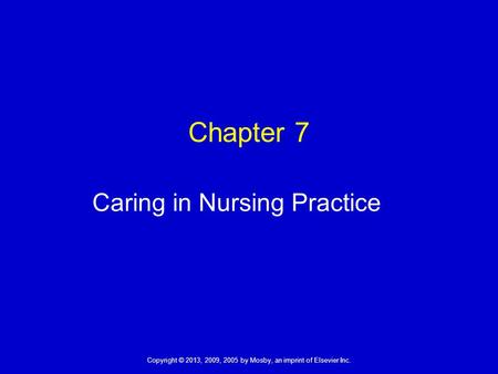 Caring in Nursing Practice