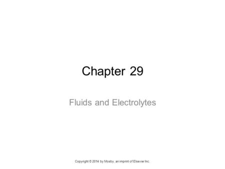 Fluids and Electrolytes