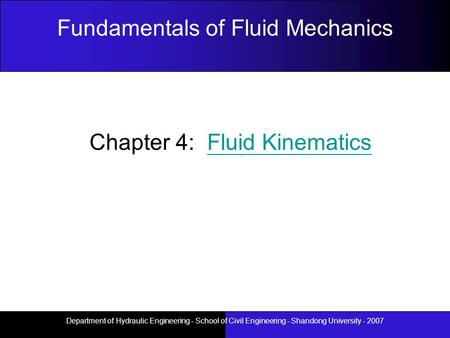 Chapter 4: Fluid Kinematics