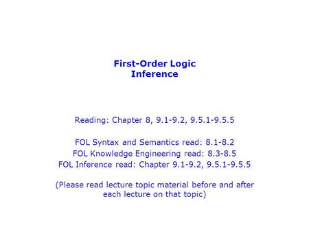 First-Order Logic Inference