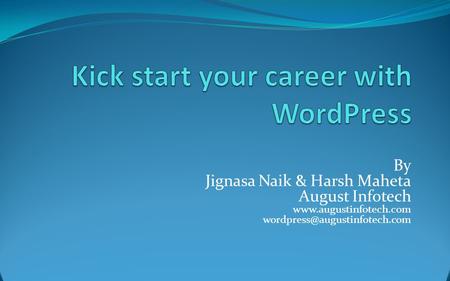 Kick start your career with WordPress