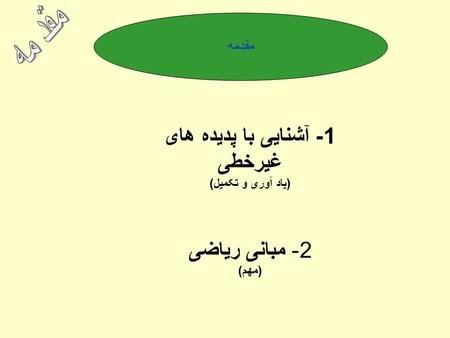 Stranded Costs مقدمه 1 - آشنايی با پديده های غيرخطی ( ياد آوری و تکميل ) 2 - مبانی رياضی ( مهم )