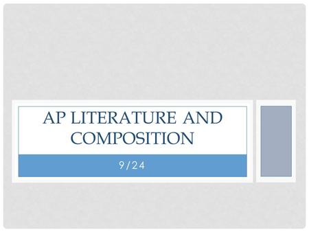 AP Literature and Composition